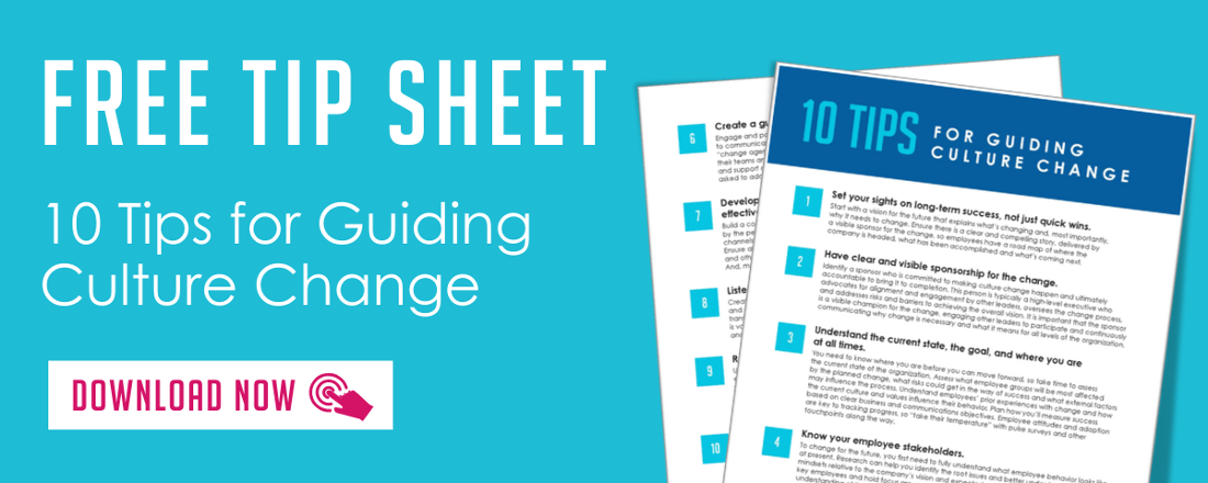 10 tips for guiding culture change tip sheet